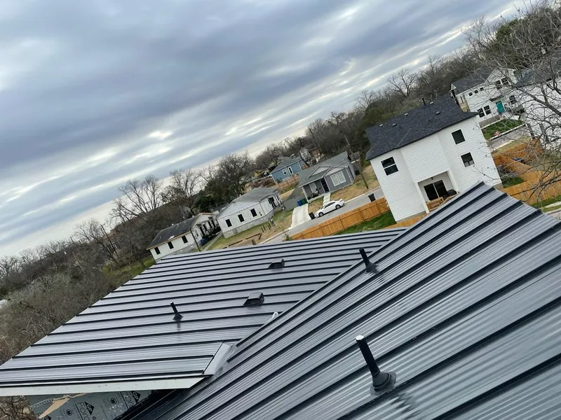 Standing seam metal roof panels with vents for Skylight Repair in Del Aire